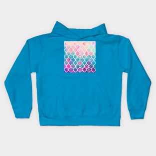 Rainbow Pastel Watercolor Moroccan Pattern Kids Hoodie